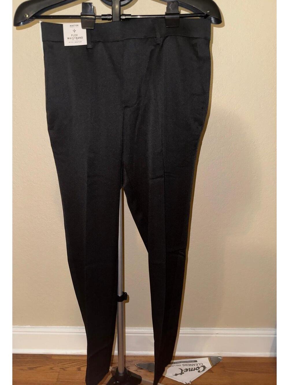 Kenneth Cole Reaction Stretch Slim Fit Dress Pants Men’s 31x30 Black Flex Waistb